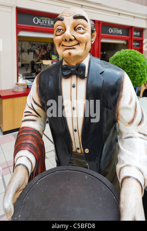 Figure of a waiter in the historic Grainger Market, Grainger Town, Newcastle upon Tyne, Tyne and Wear, UK Stock Photo
