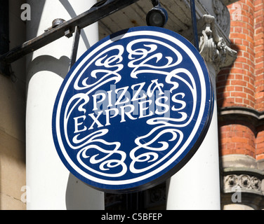 Pizza Express restaurant in the city centre, Durham, County Durham, North East England, UK Stock Photo