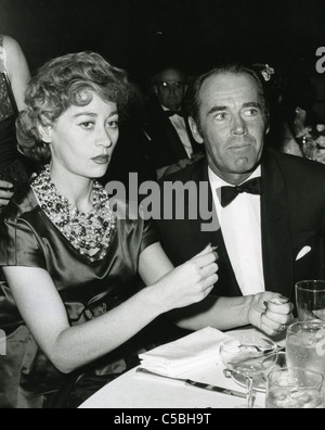 HENRY FONDA with his fourth wife Italian baroness and actress Afdera Franchetti about 1958