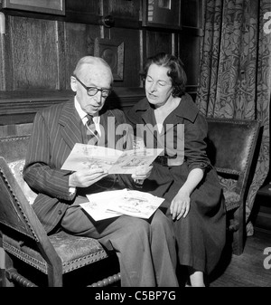 Sir Geoffrey Mander celebrating his 80th birthday with Lady Rosalind Mander at Wightwick Manor in Wolverhampton 6/3/1962 Stock Photo