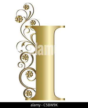 Decorated Capital Letter gold Stock Photo