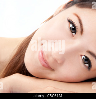 close up of asian woman face Stock Photo