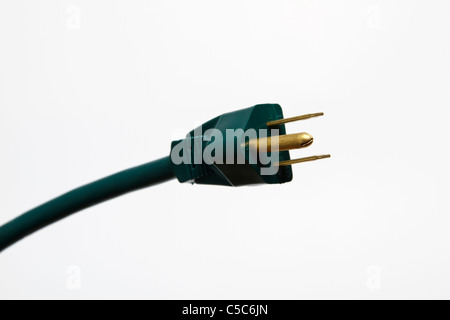 Electrical power plug. Three-prong NEMA 5 electrical plug, USA. Stock Photo