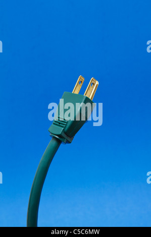 Electrical power plug. Three-prong NEMA 5 electrical plug, USA. Stock Photo