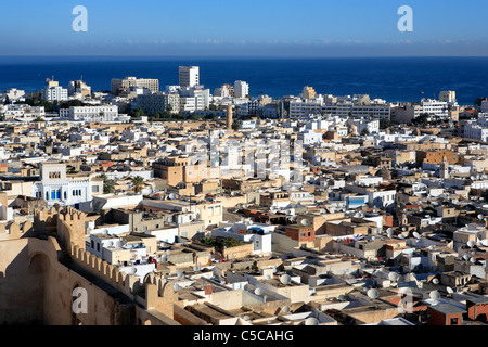View of city from Kasbah tower, Sousse, Tunisia Stock Photo