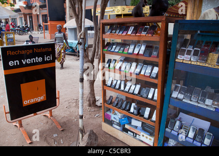 Cell phones and cell phone cards for sale in Bamako Mali Stock Photo
