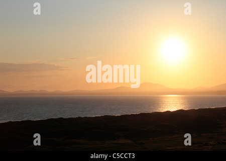 Sunset over the LLyn Peninsula from Harlech, Wales, UK Stock Photo