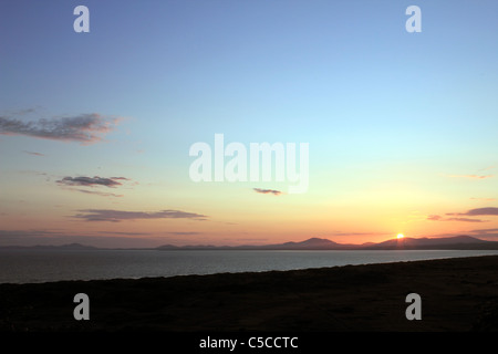 Sunset over the LLyn Peninsula from Harlech, Wales, UK Stock Photo