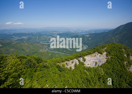 River Zapadna Morava, Serbia, Mountain Kablar, Jelica, meander Stock Photo