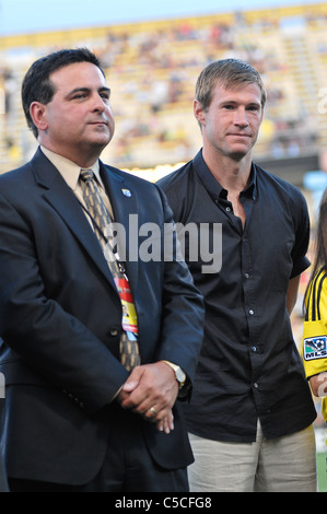 Brian McBride becomes the first player to be inducted into the Columbus Crew circle of honor Stock Photo