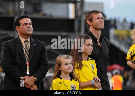 Brian McBride becomes the first player to be inducted into the Columbus Crew circle of honor Stock Photo