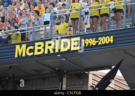 Brian McBride becomes the first player to be inducted into the Columbus Crew circle of honor Stock Photo