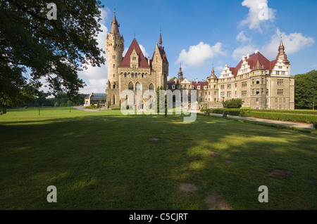 Fabulous castle in Moszna, near Opole, Silesia, Poland Stock Photo