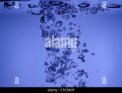 blue water bubbles Stock Photo