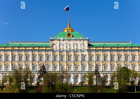 Grand Kremlin Palace (Bolshoy Kremlyovskiy Dvorets). View from the Moscow River embankment. Stock Photo