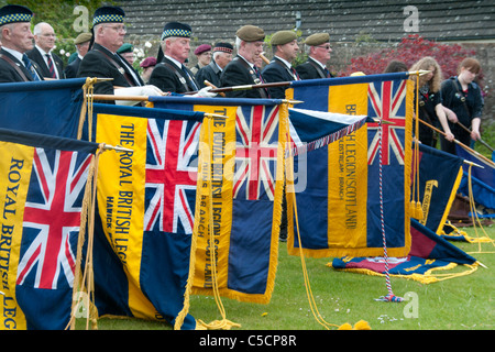 Members of the Royal British Legion at an Armed Forces Day Parade in the Scottish Borders town of Coldstream Stock Photo