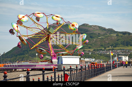 Fairground ride on the beach at Bray, a seaside town in Co. Wicklow, Republic of Ireland Stock Photo