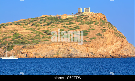 Temple of Poseidon at Sounio in Greece Stock Photo