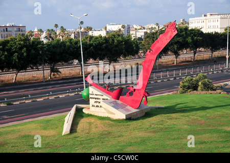 memorial to the crew of the Destroyer INS Eilat sunk near Sinai in 1967 Stock Photo