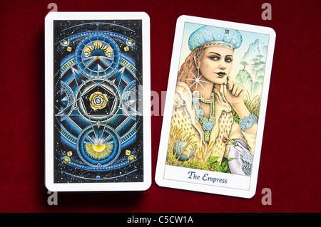 a tarot card of the Empress Stock Photo