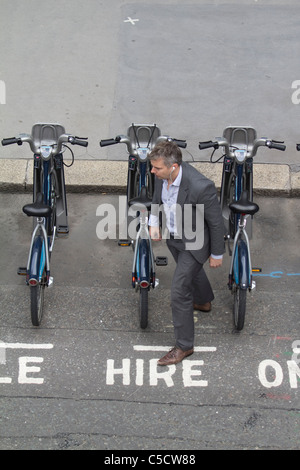 barclays boris bikes, london cycle rental scheme Stock Photo