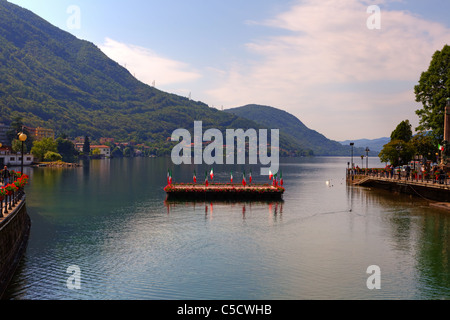 View of the Lago d'Orta in Italy from Omegna Stock Photo