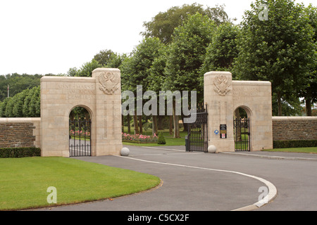 Entrance to the Aisne Marne American Cemetery and Memorial in the village of Belleau near Chateau Thierry Marne France Stock Photo