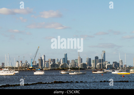 Melbourne Skyline from Williamstown in Australia Stock Photo - Alamy