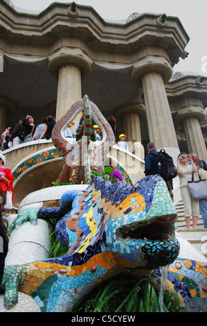 the famous lizard in Parc Guell Barcelona Spain Stock Photo