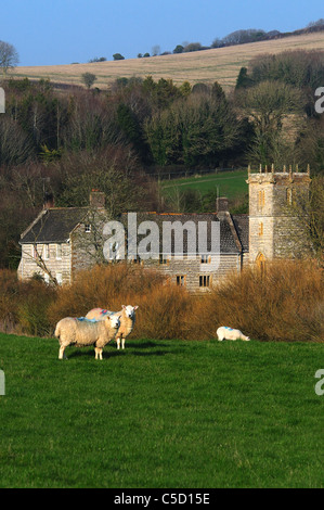 The hamlet of Nether Cerne, near Cerne Abbas, Dorset, UK March 2011 Stock Photo