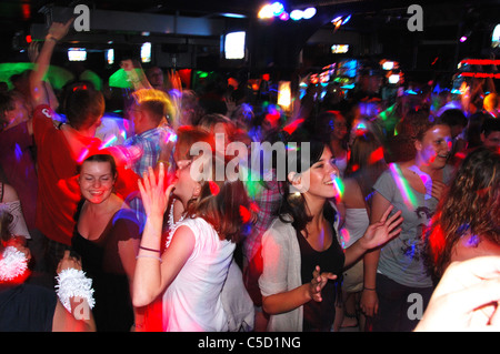 teenagers at a Spanish disco Stock Photo