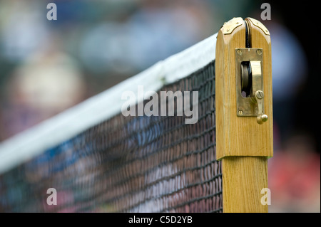 Net and post detail during the 2011 Wimbledon Tennis Championships Stock Photo