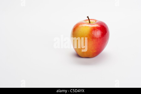 Yellow and red Apple cut-out on white background Stock Photo