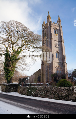 Church of Saint Pancras (The 'Cathedral of the Moor'), Widecombe-in-the-Moor, Dartmoor, Devon, England, UK Stock Photo