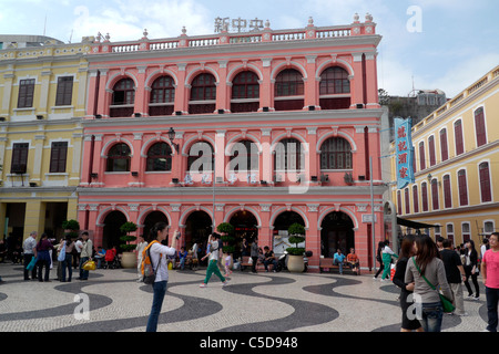 MACAU Street scene in downtown Macau showing colonial Portuguese architecture.. photo by Sean Sprague Stock Photo