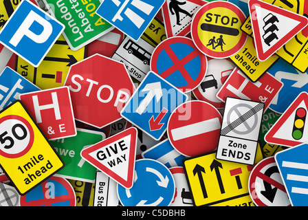 British road signs Stock Photo