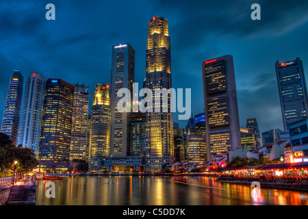 Singapore CBD and Boat Quay Stock Photo