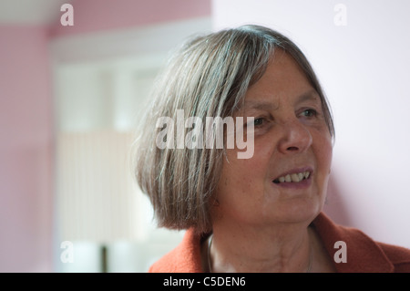Middle aged woman smiling Stock Photo