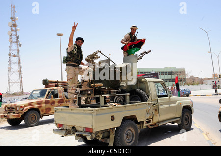 a war between Gaddafi army and Libya's Transitional National Council army with air support from NATO started on the 17 March 201 Stock Photo