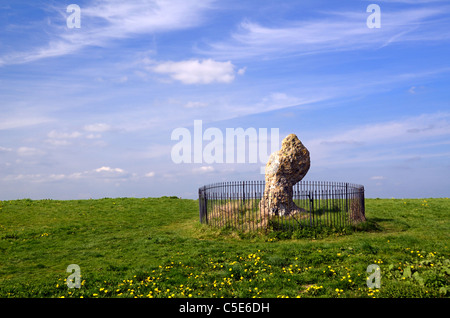 The King's Stone or King Stone, a Megalithic Monument (1800-1500BC) & Bronze Age Cemetery Marker, Rollright Stones, England Stock Photo