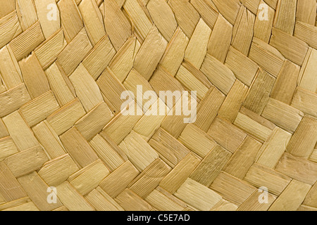 macro of the woven brim of a straw hat Stock Photo
