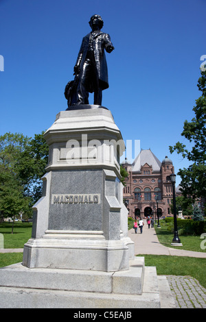 statue of sir john alexander macdonald first prime minister of canada in queens park in front of legislative assembly of ontario Stock Photo