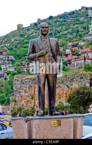 Atatuerk Monument at the Harbour in Alanya, Turkey Stock Photo