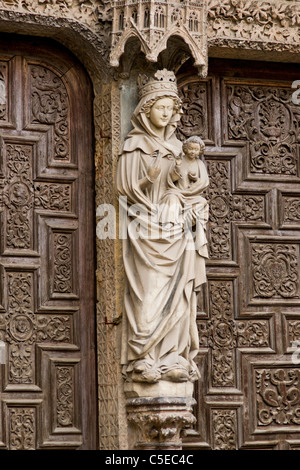 Statues on the main portal of Cathedral of Santa María de León. León, Spain. Stock Photo