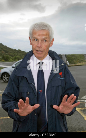 Campaigners meet the Coastguard Agency's Chief executive Sir Alan Massey over the planned closure of Swansea Coastguard Station. Stock Photo