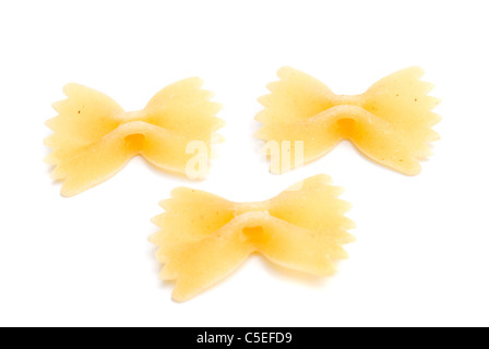 ribbon shaped pasta isolated on white background Stock Photo