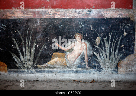Fresco in Villa dei Misterii (1st century AD), Pompeii, Naples, Campania, Italy Stock Photo