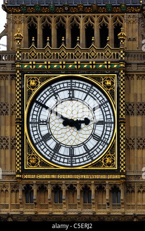Close up of Big Ben clock tower seen from Parliament Square, Westminster, London, England Stock Photo