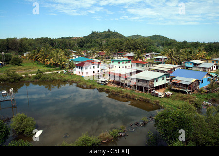 Mengkabong water village is a little fishing village in Tuaran Sabah Borneo Malaysia Stock Photo