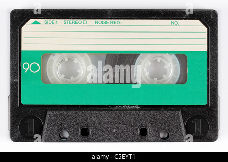 close-up of a music cassette Stock Photo